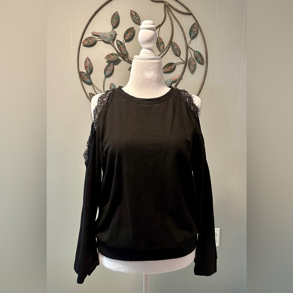 Black Cold Shoulder Top